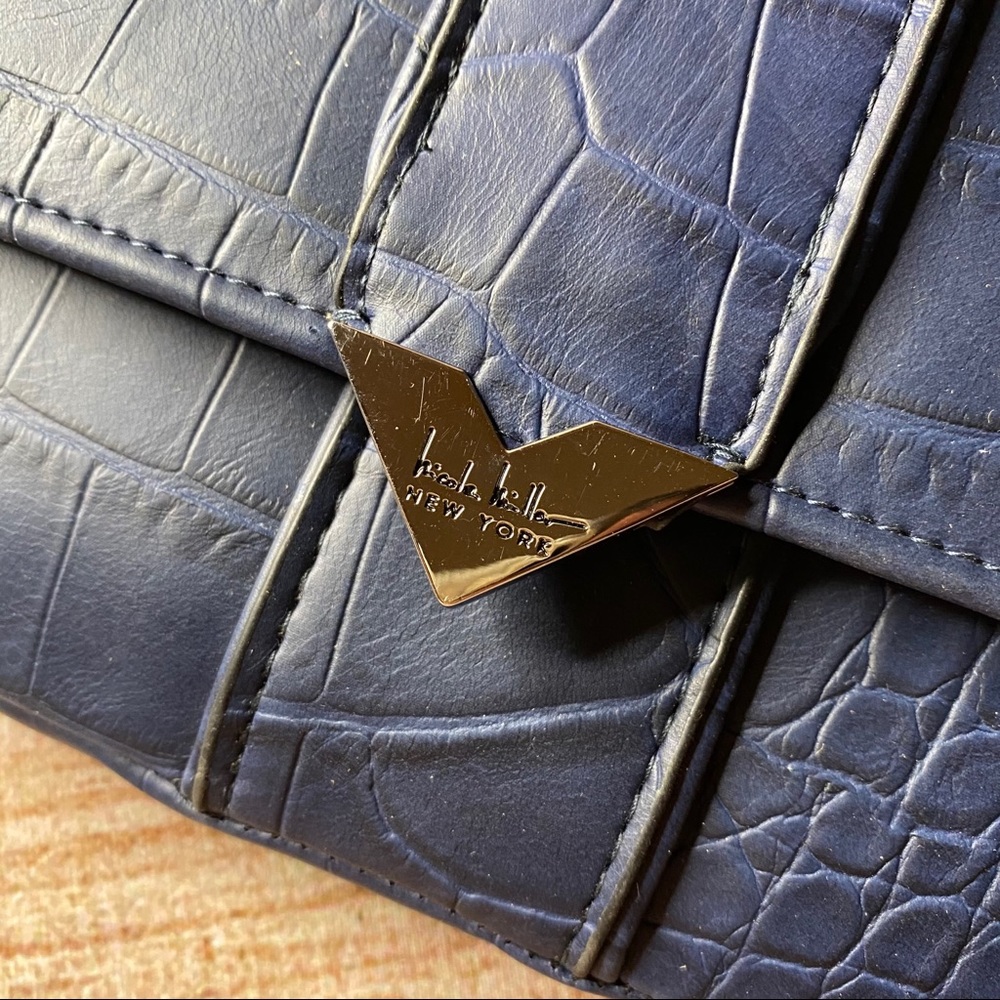 Nicole Miller Blue Croc Adjustable Bag/Clutch - Picture 6 of 10